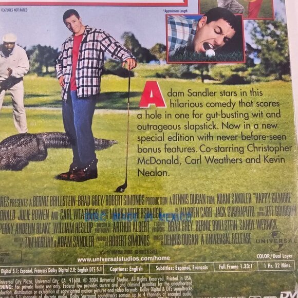 Adam Sandler "Happy Gilmore" Special Edition DVD - Full Screen - Bonus Features - Picture 4 of 6